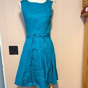 Chic Teal Sleeveless Midi Dress